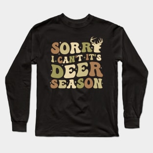 Deer Hunting Funny Saying Deer Hunting Season Groovy Long Sleeve T-Shirt